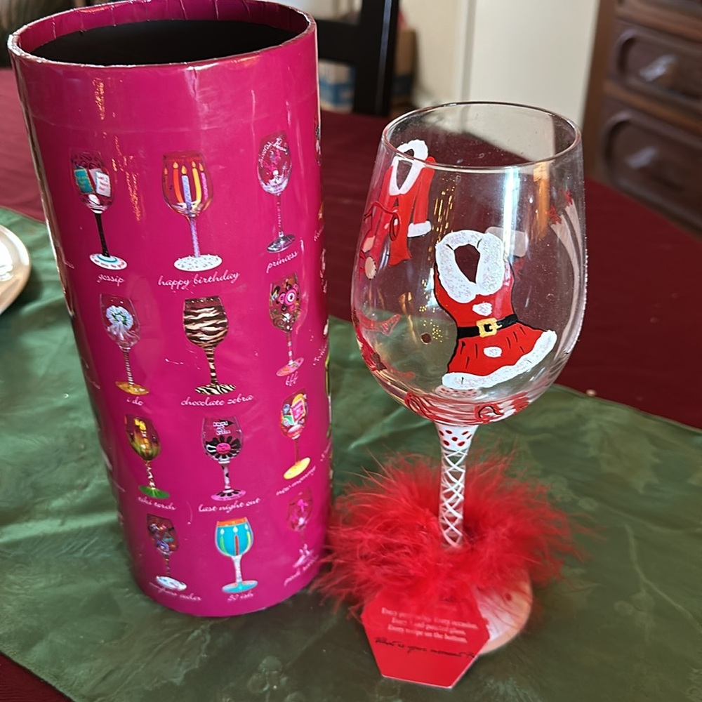 Lolita Christmas Santa Themed wine glass!